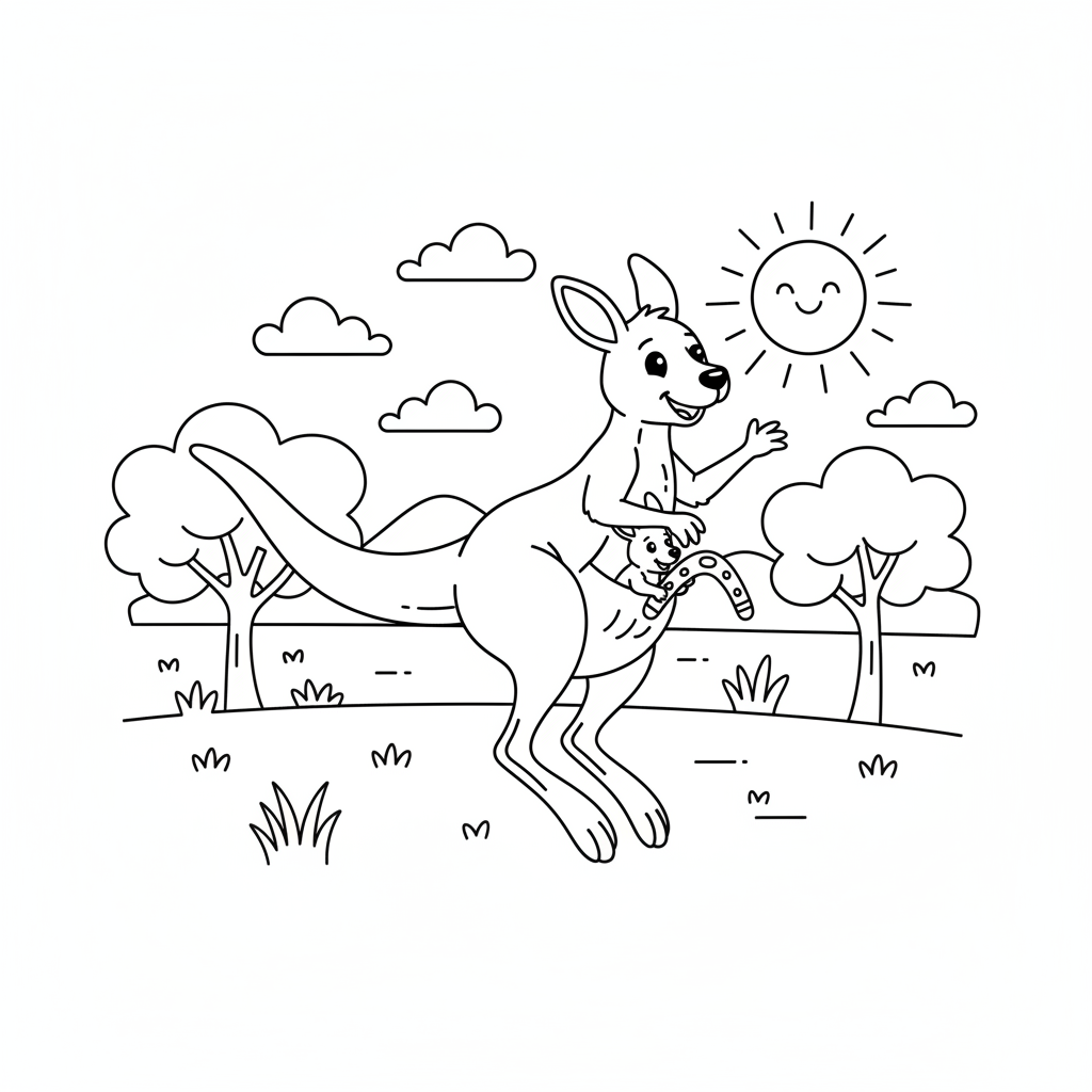 Coloriage kangourou coloriage 5