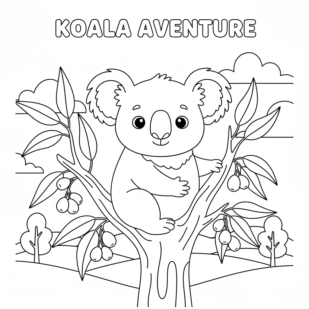 Coloriage koala coloriage 3