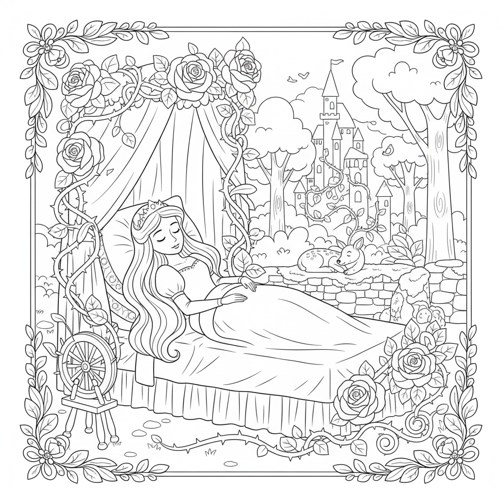 Coloriage la belle au bois dormant coloriage 3