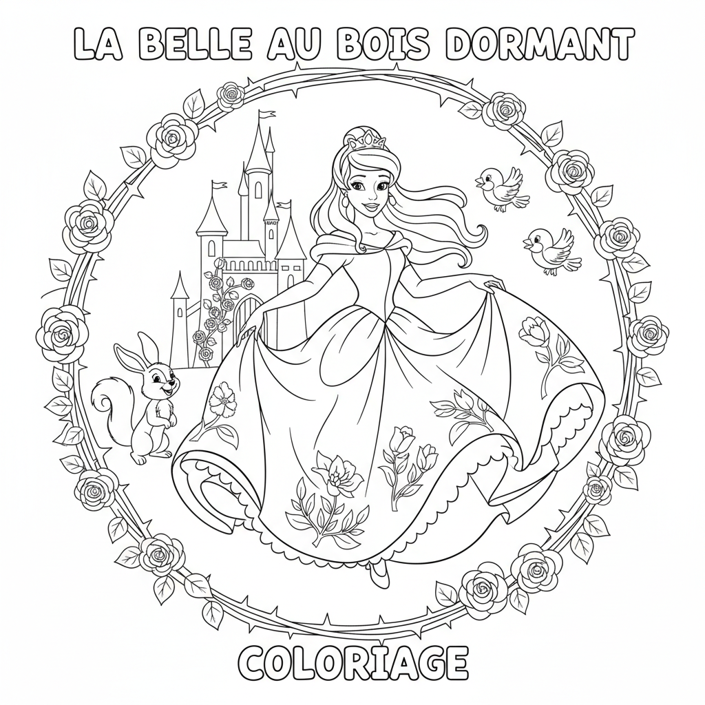 Coloriage la belle au bois dormant coloriage 5