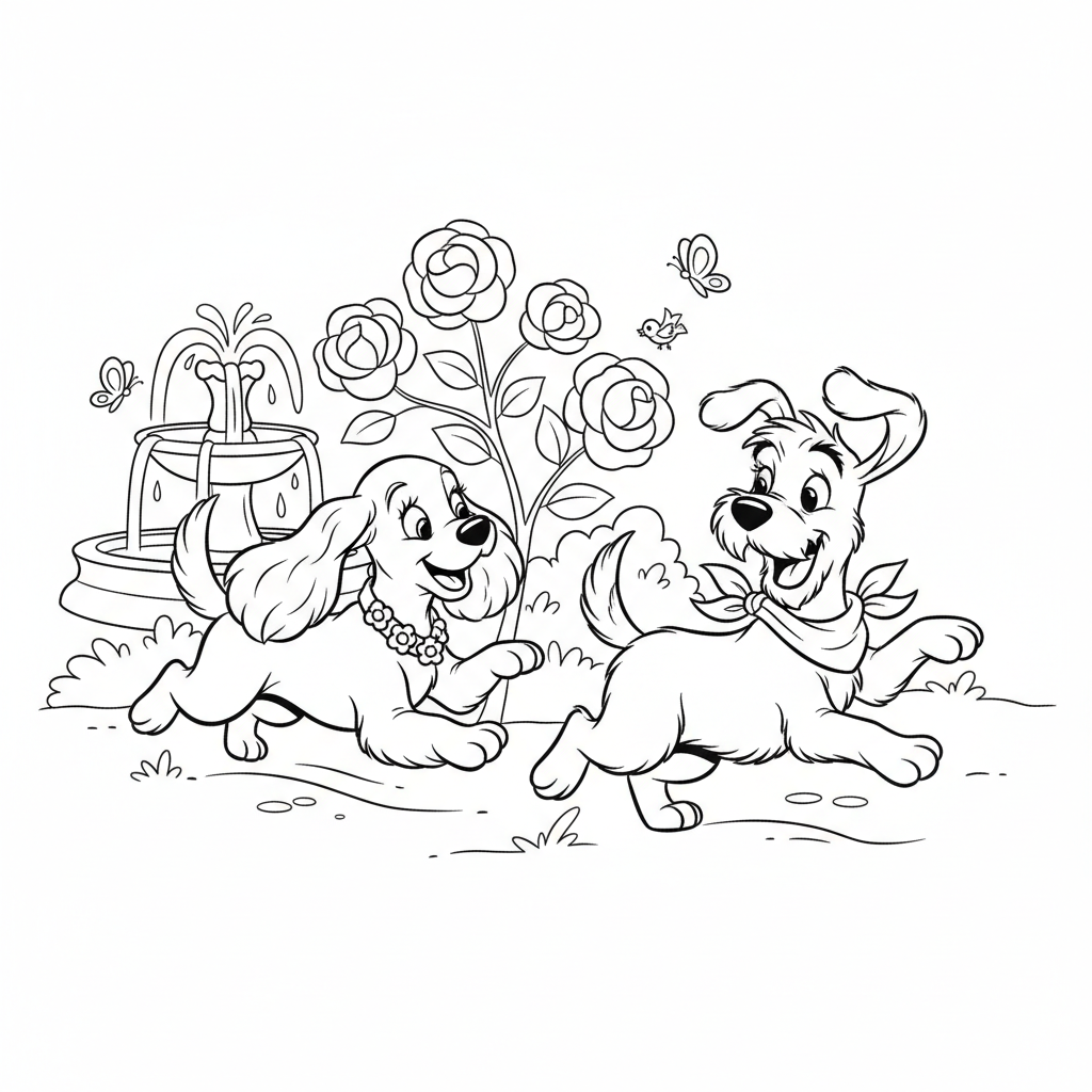 Coloriage la belle et le clochard coloriage 5