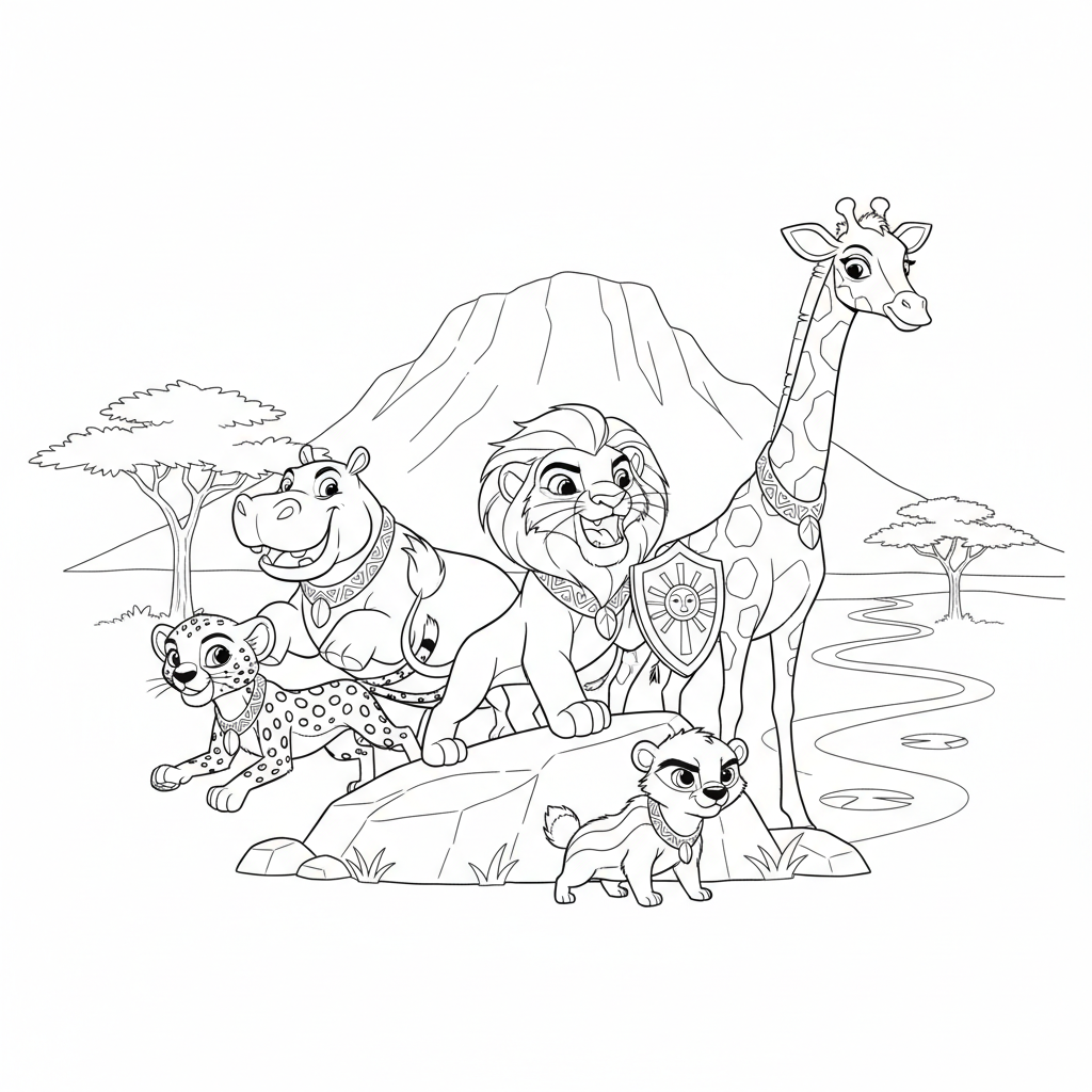 Coloriage la garde du roi lion coloriage 2