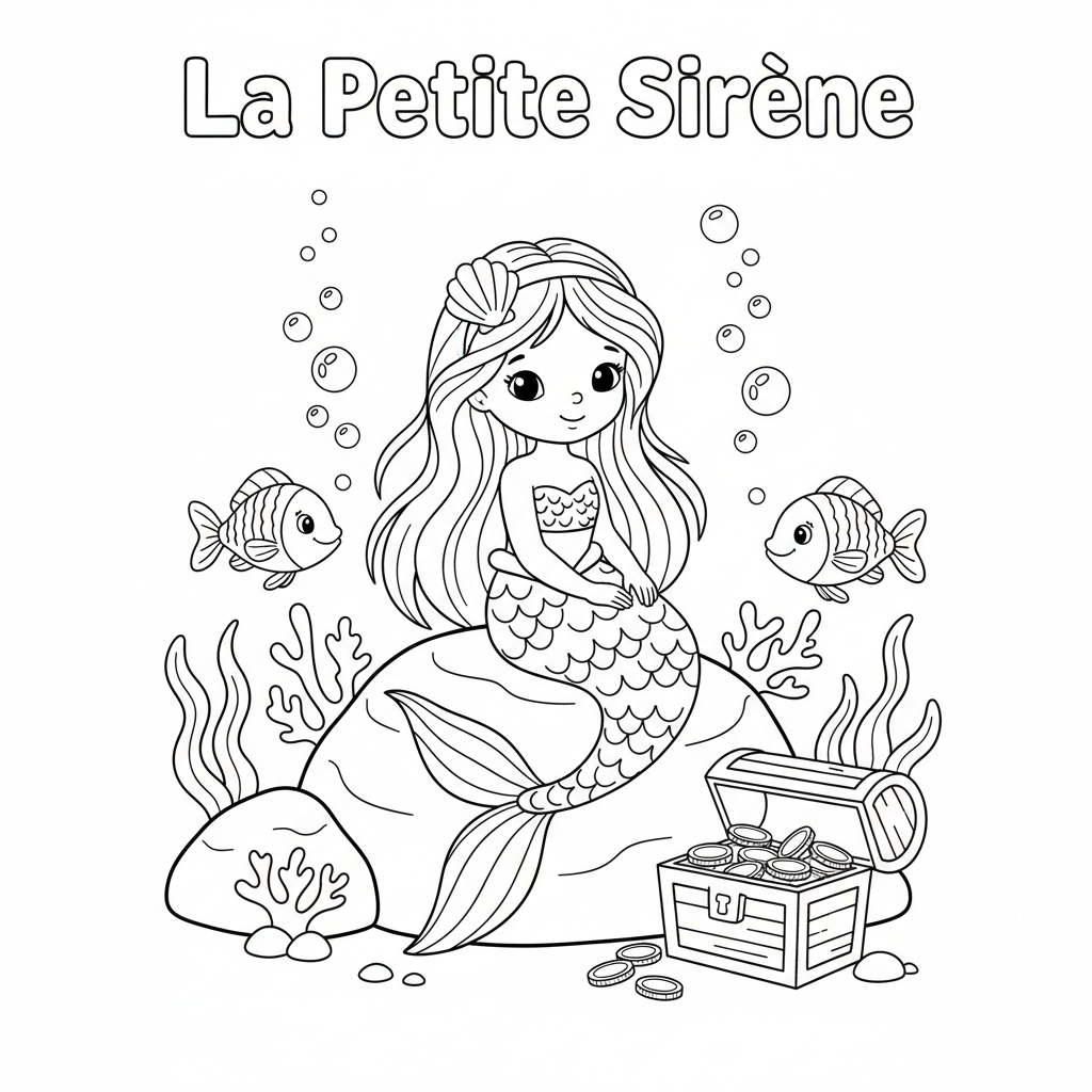 Coloriage la petite sirène coloriage 1