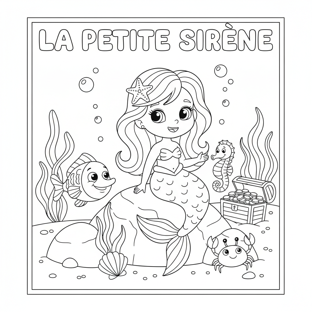 Coloriage la petite sirène coloriage 2