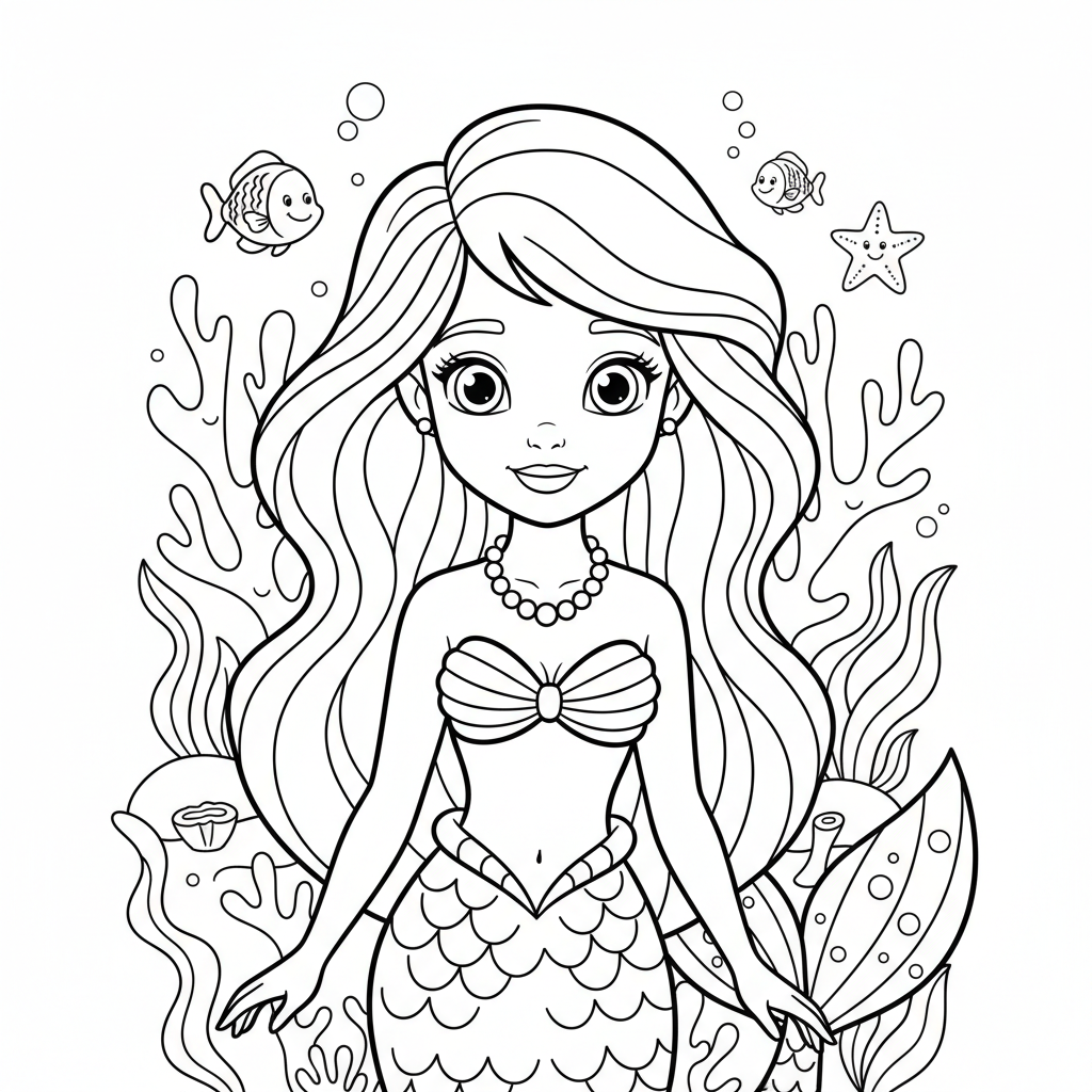 Coloriage la petite sirène coloriage 4