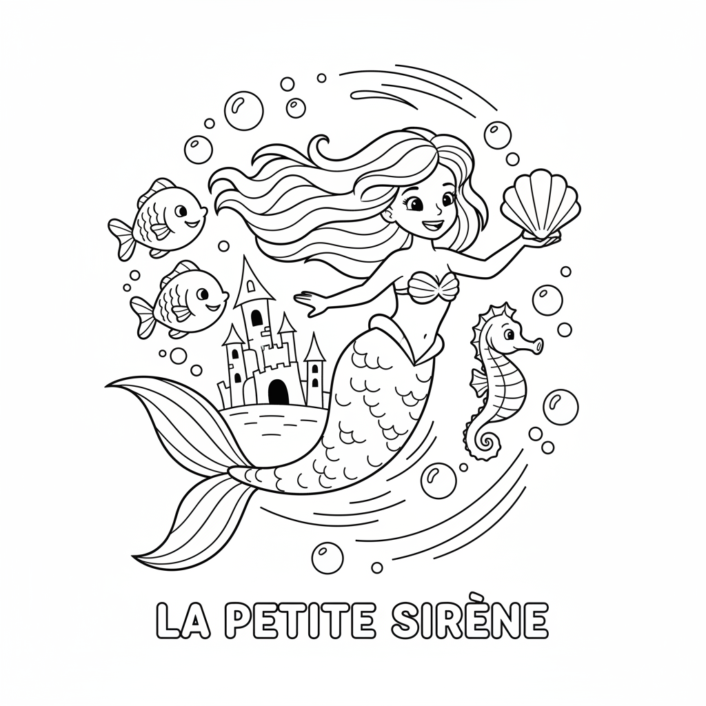 Coloriage la petite sirène coloriage 5