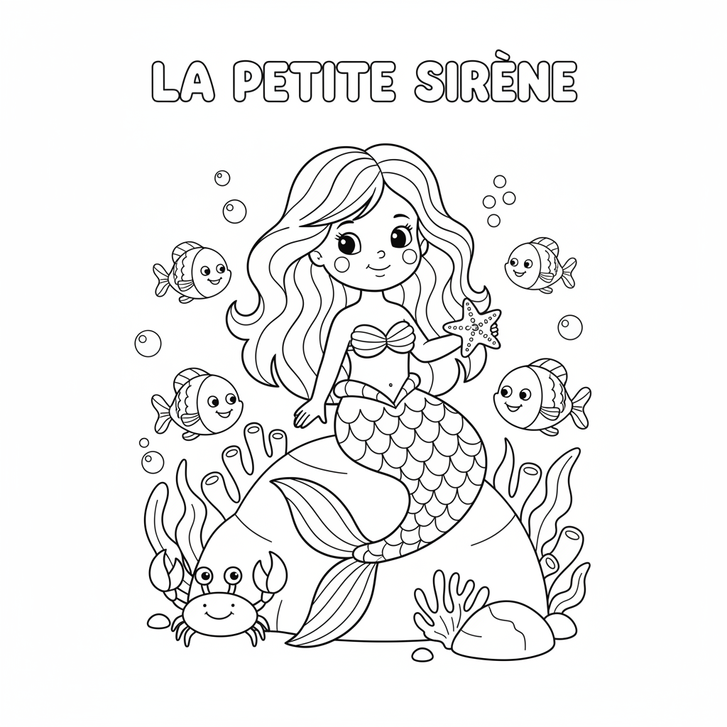 Coloriage la petite sirène coloriage à imprimer 1