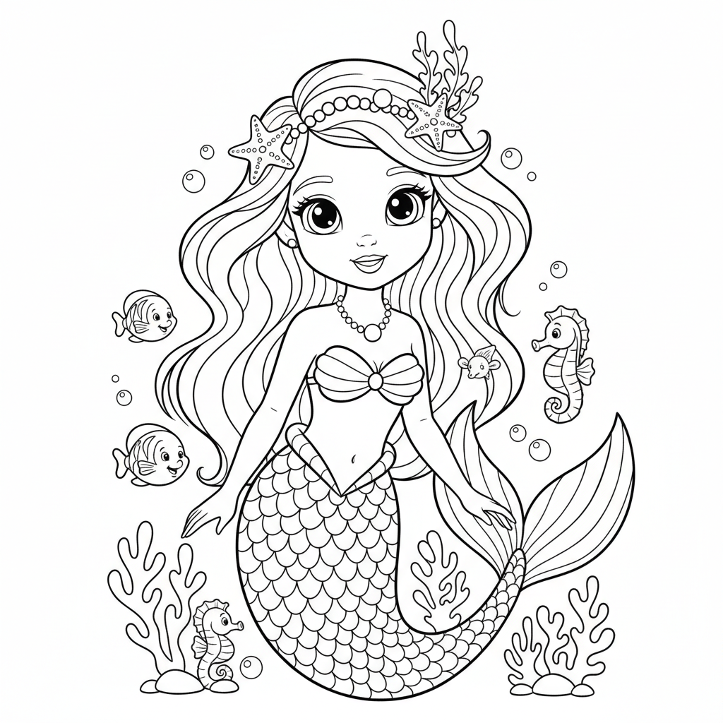 Coloriage la petite sirène coloriage à imprimer 4