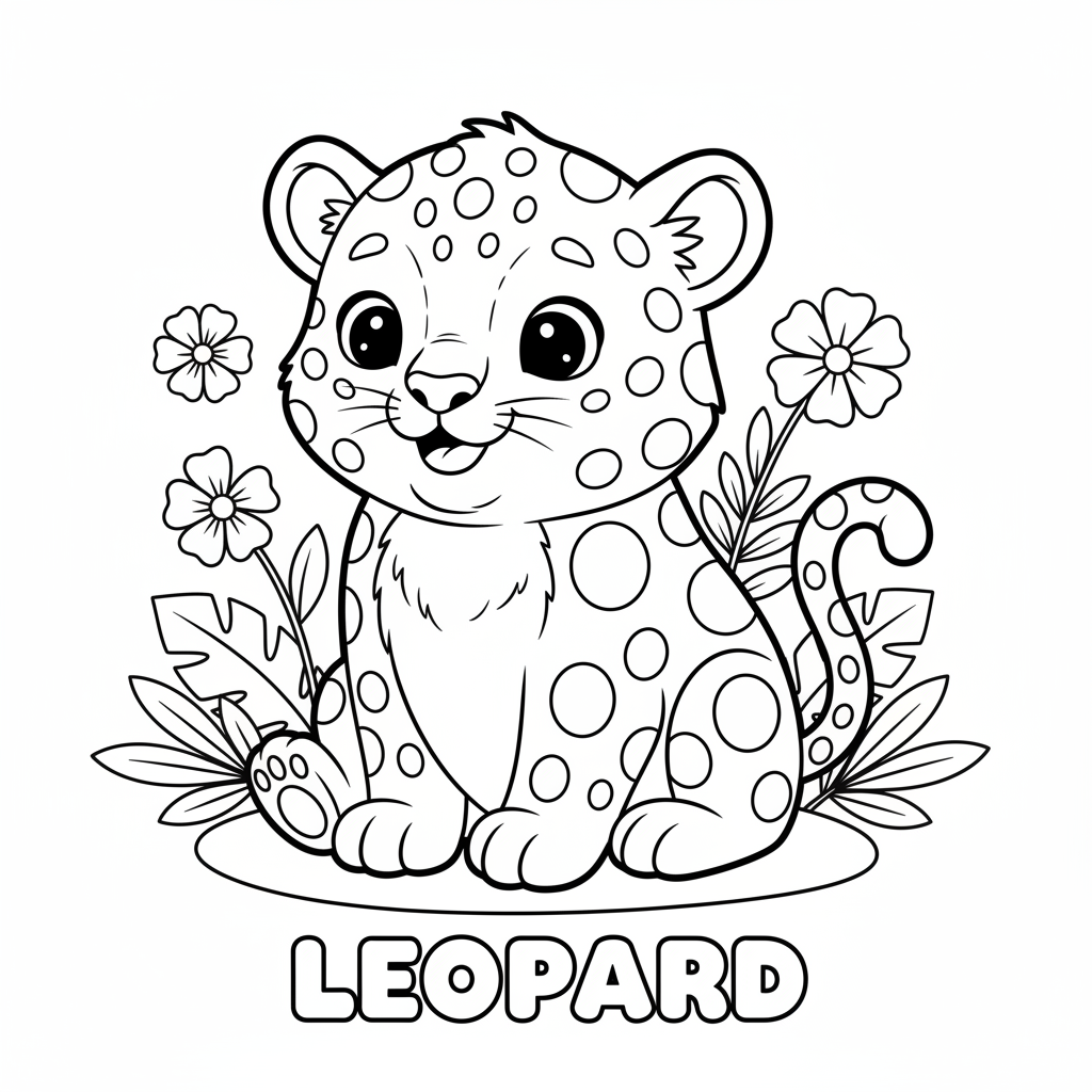 Coloriage léopard coloriage