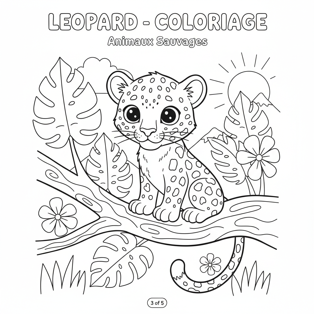 Coloriage léopard coloriage 3