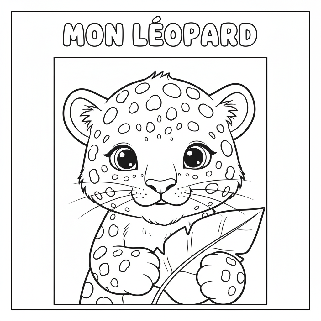 Coloriage léopard coloriage 4