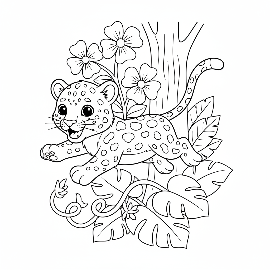 Coloriage léopard coloriage 5