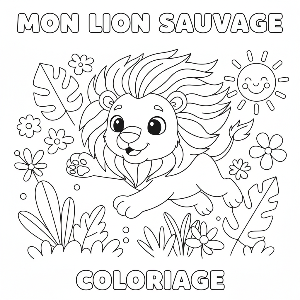 Coloriage lion coloriage 5