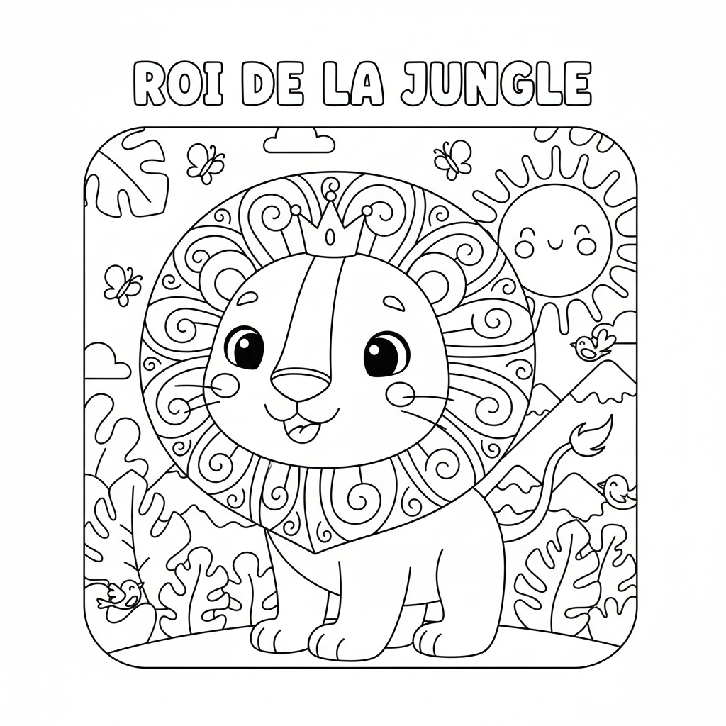 Coloriage lion coloriage à imprimer 2