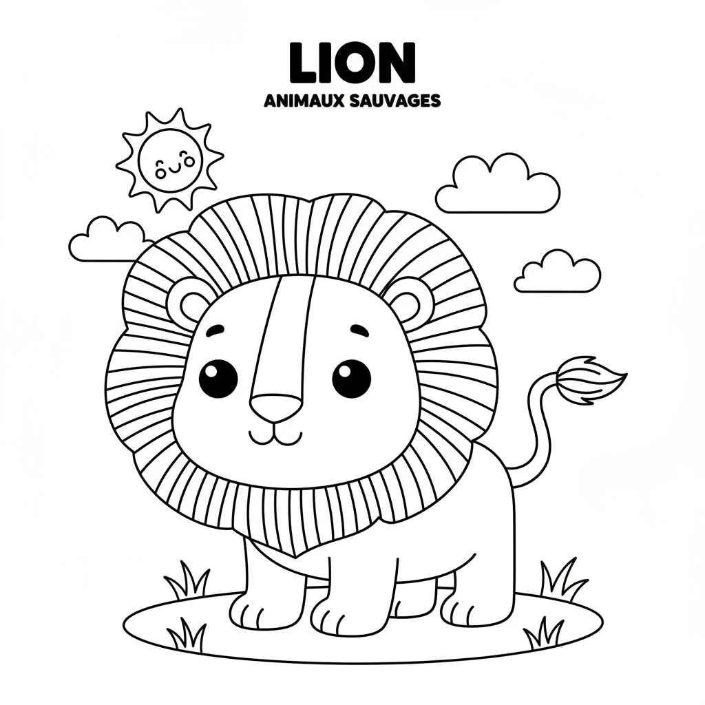 Coloriage lion coloriage couleur