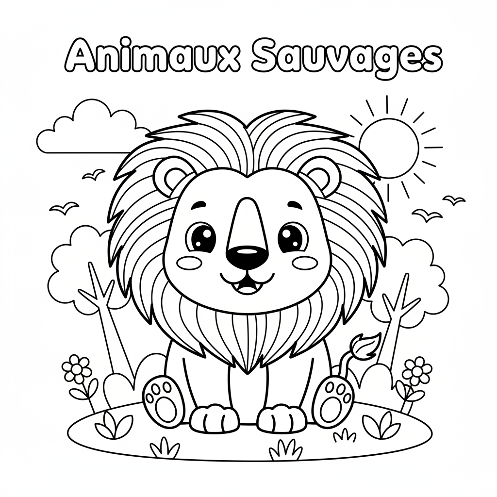 Coloriage lion coloriage couleur 2