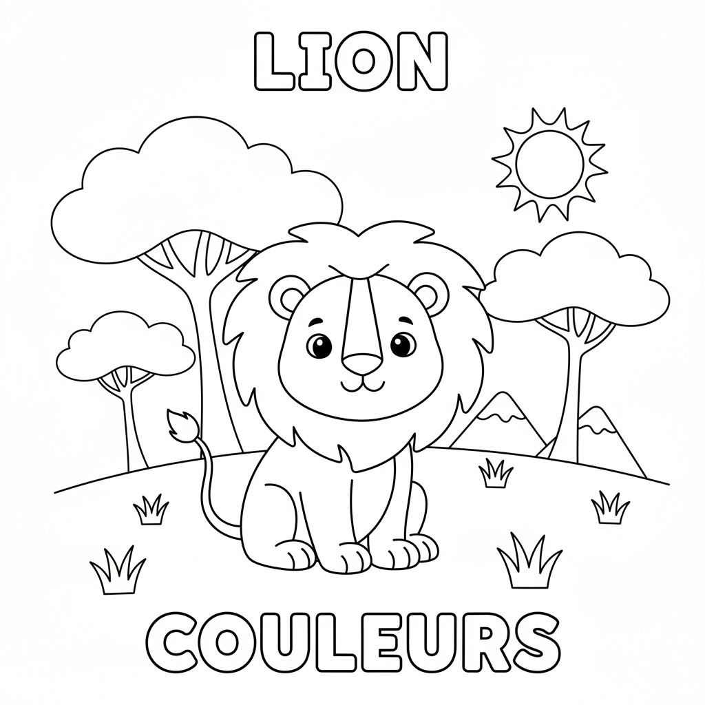Coloriage lion coloriage couleur 3