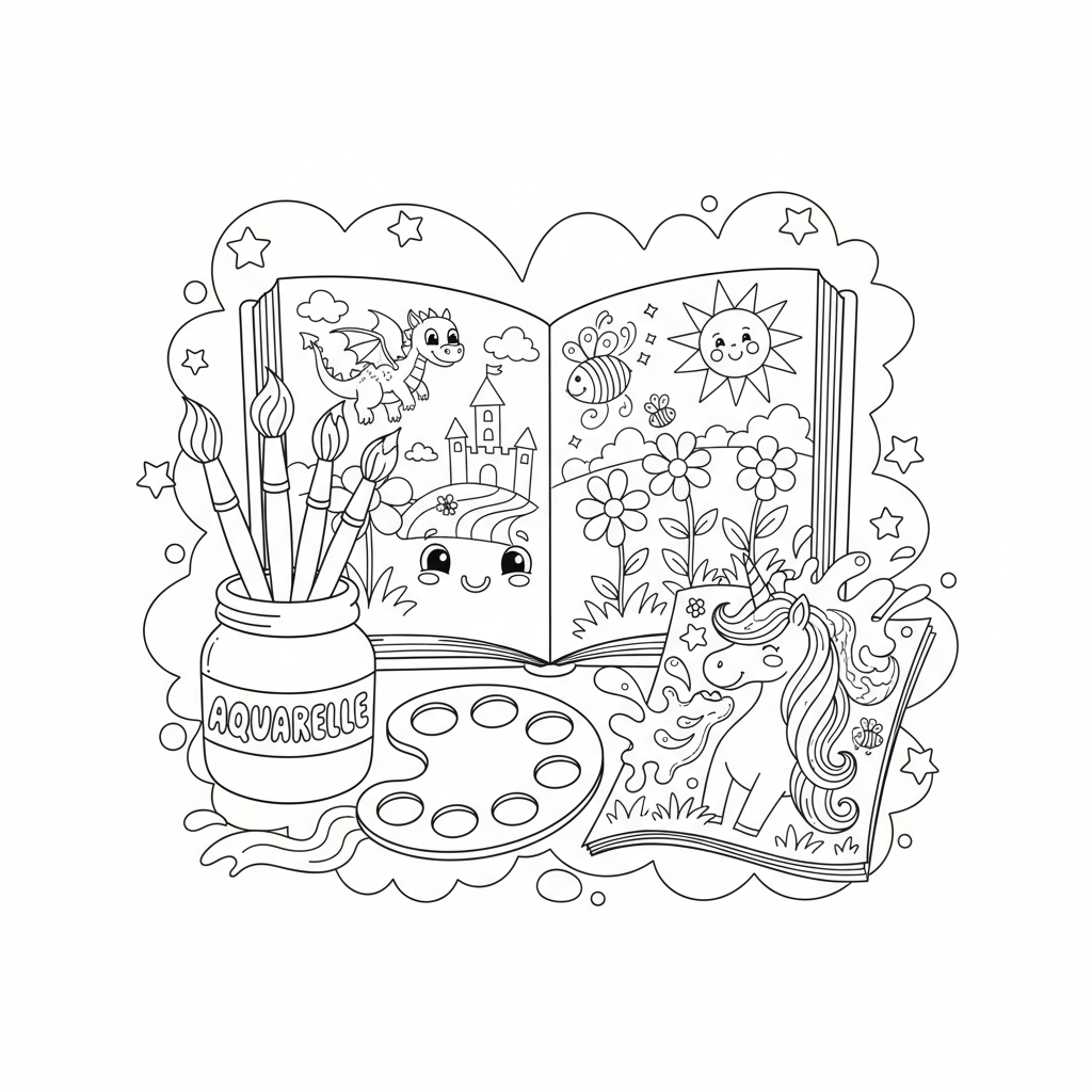 Coloriage livre coloriage aquarelle 2