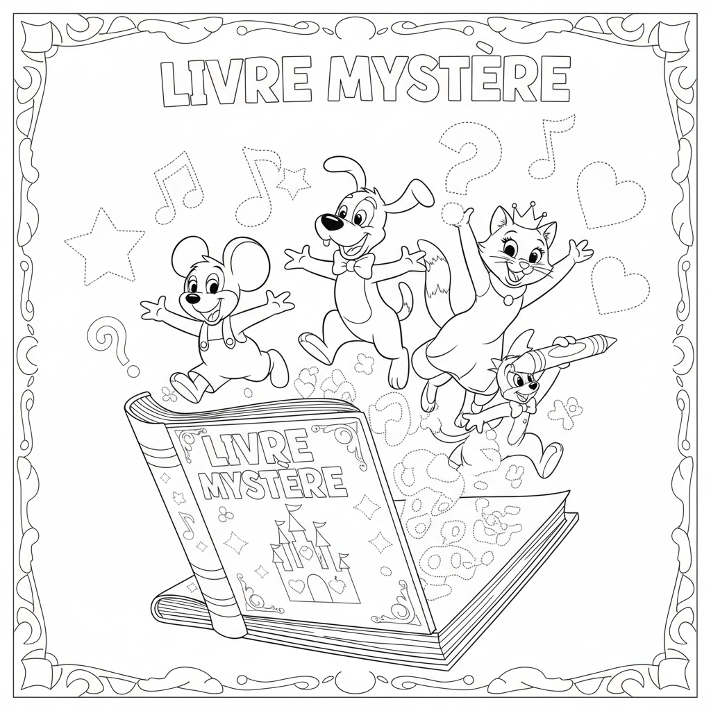 Coloriage livre coloriage mystere disney 5