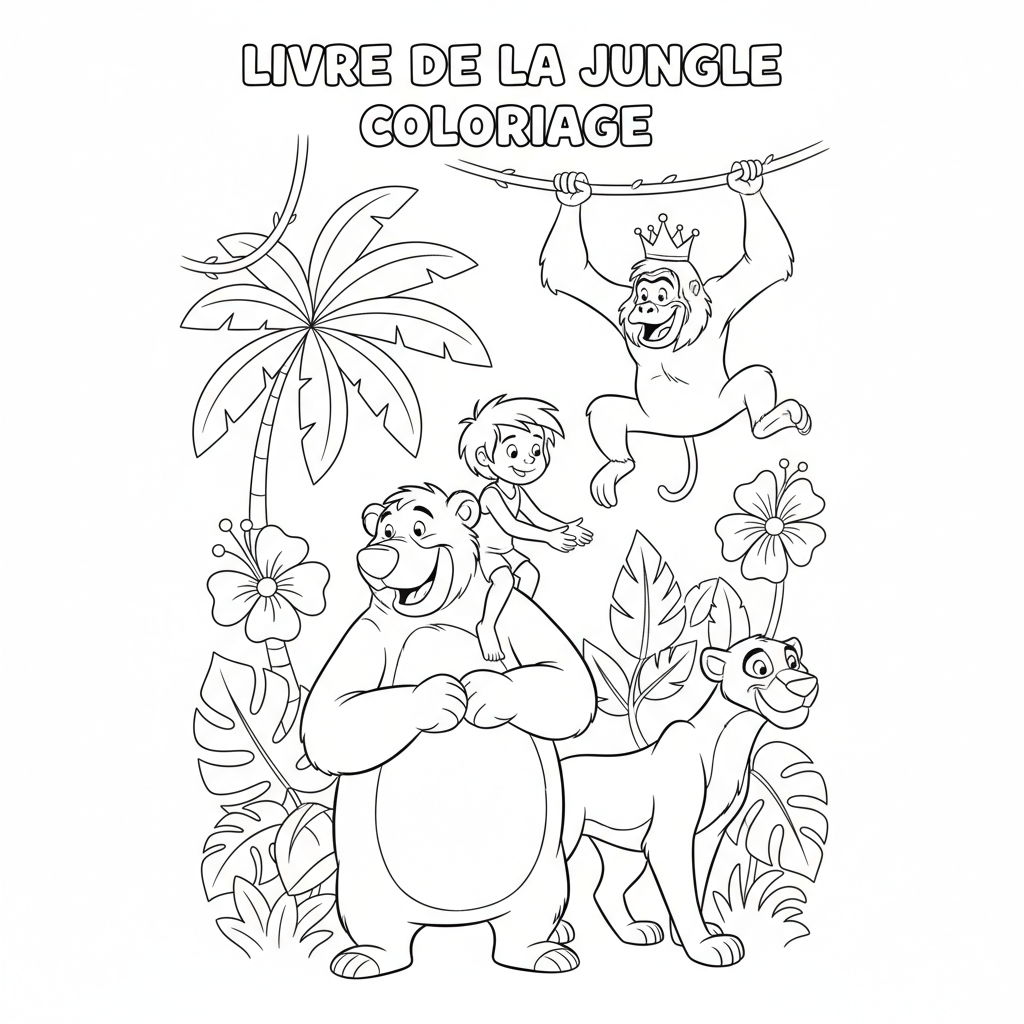 Coloriage livre de la jungle coloriage 1