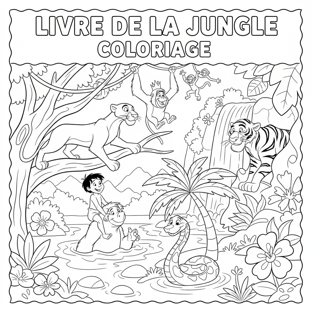 Coloriage livre de la jungle coloriage 3
