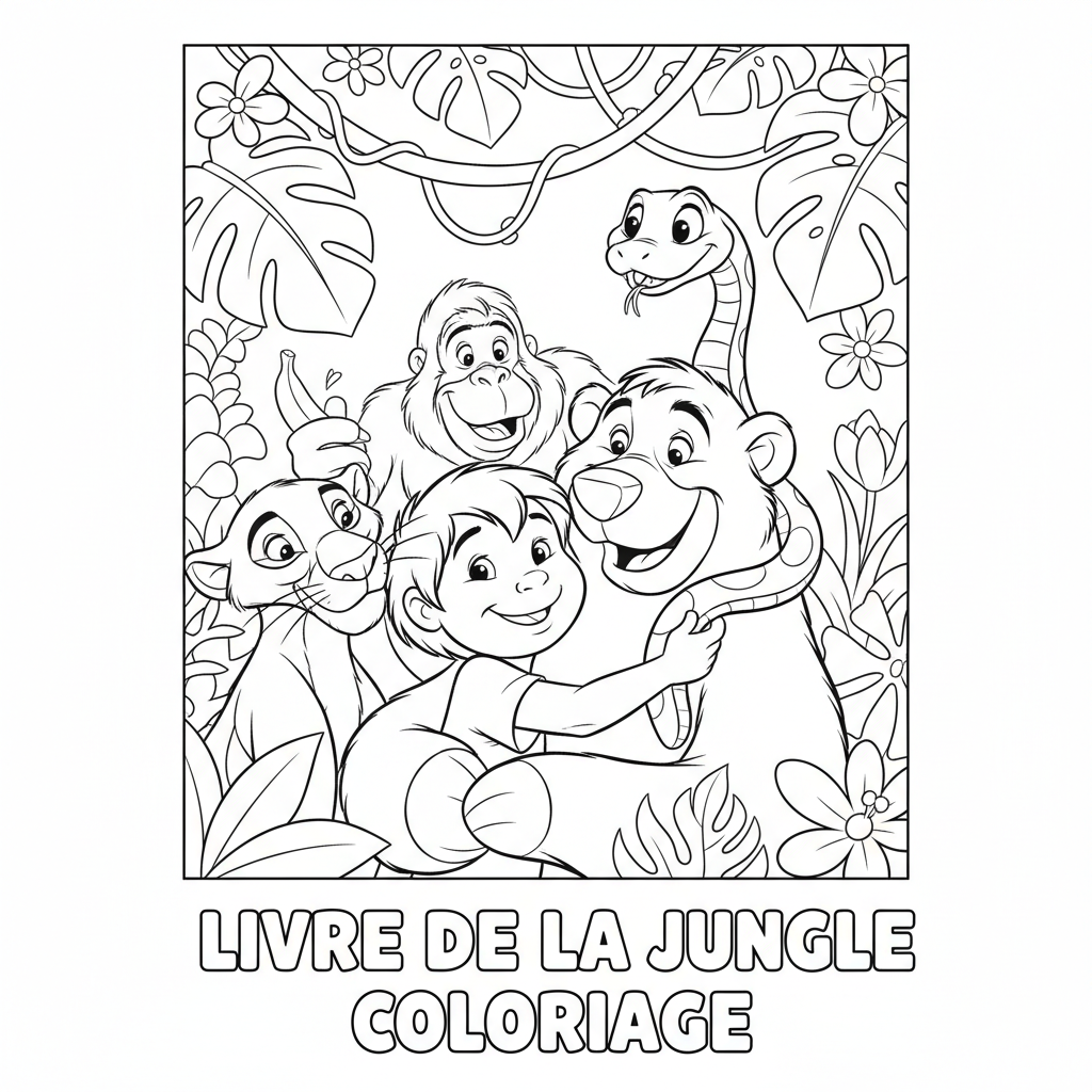 Coloriage livre de la jungle coloriage 4