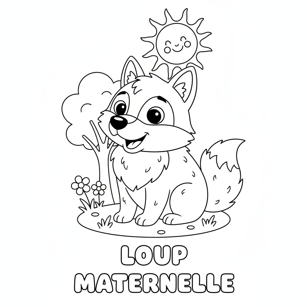 Coloriage loup coloriage maternelle