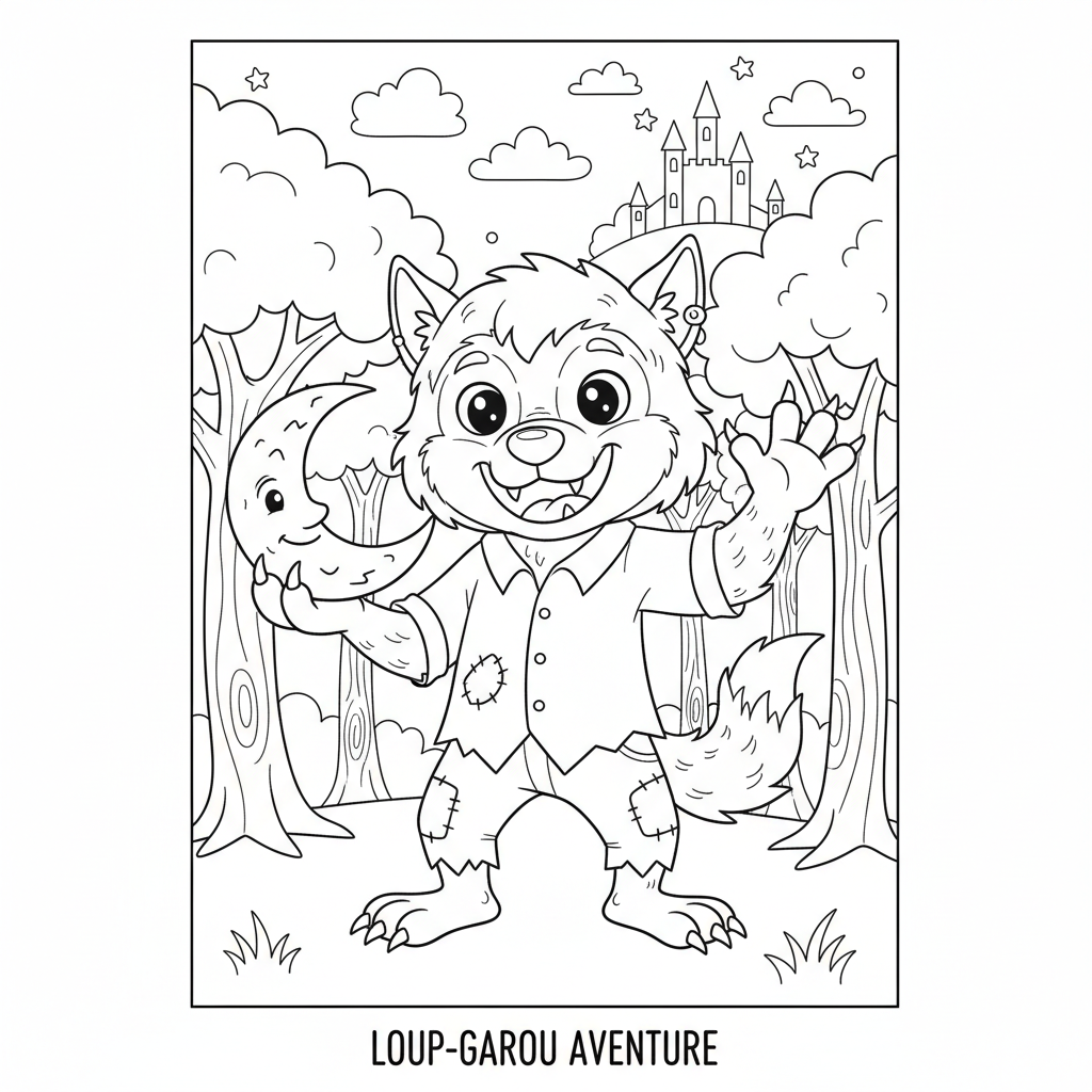 Coloriage loup garou coloriage 2