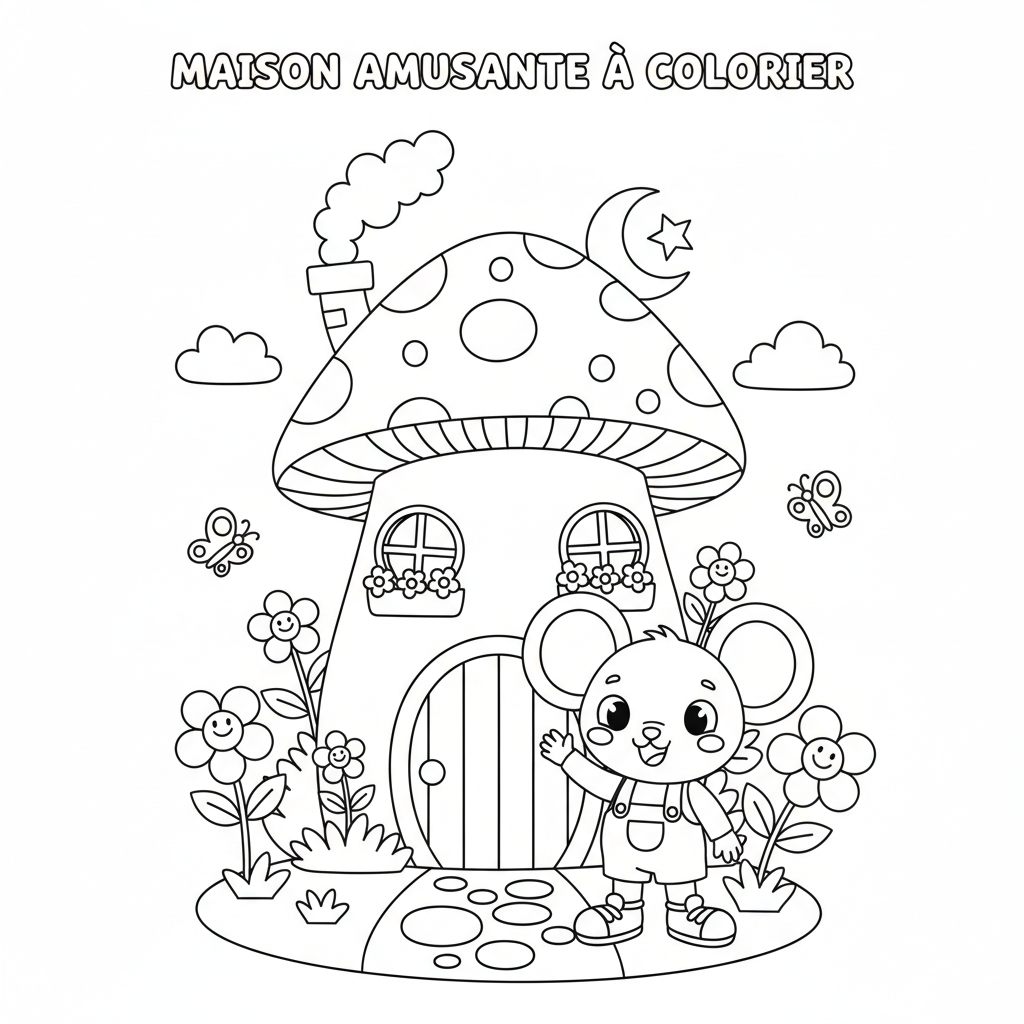 Maison De Mickey Coloriage à Imprimer Gratuitement