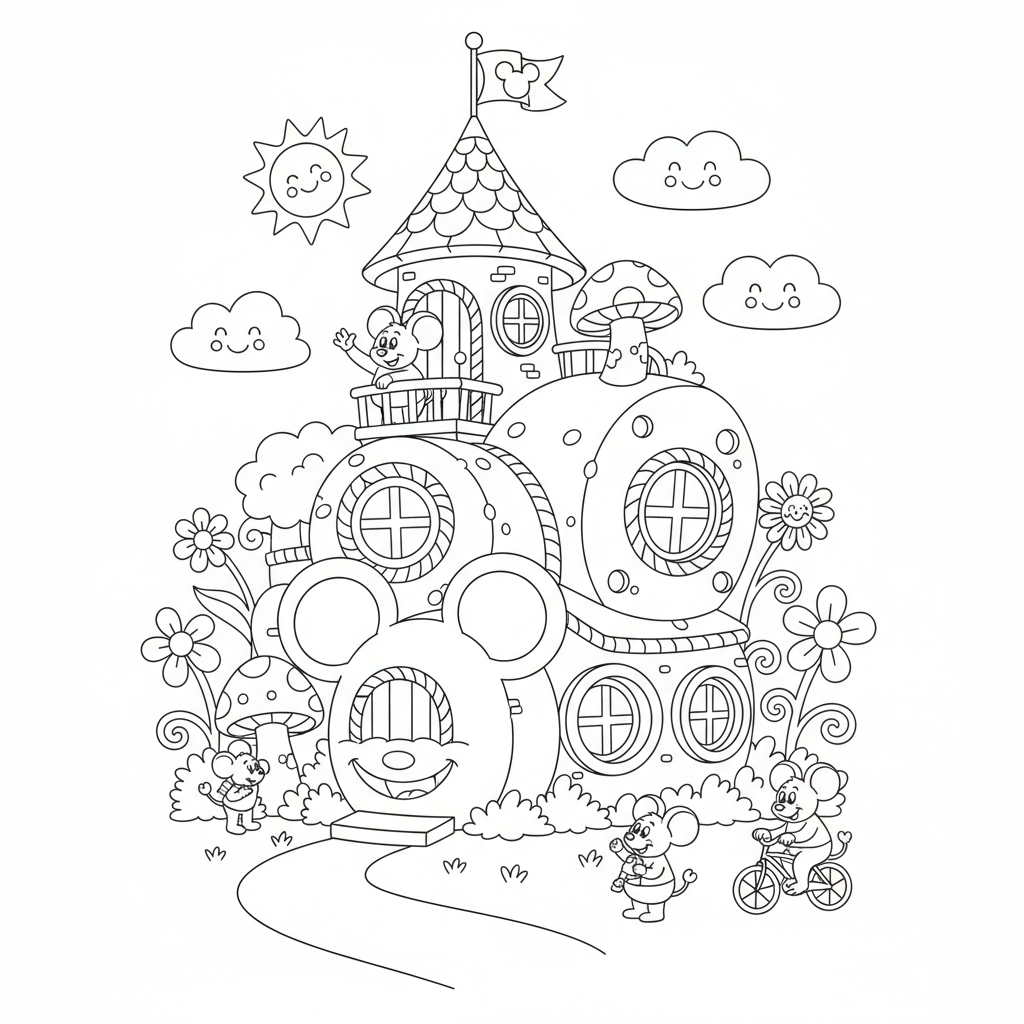 Coloriage maison de mickey coloriage 2