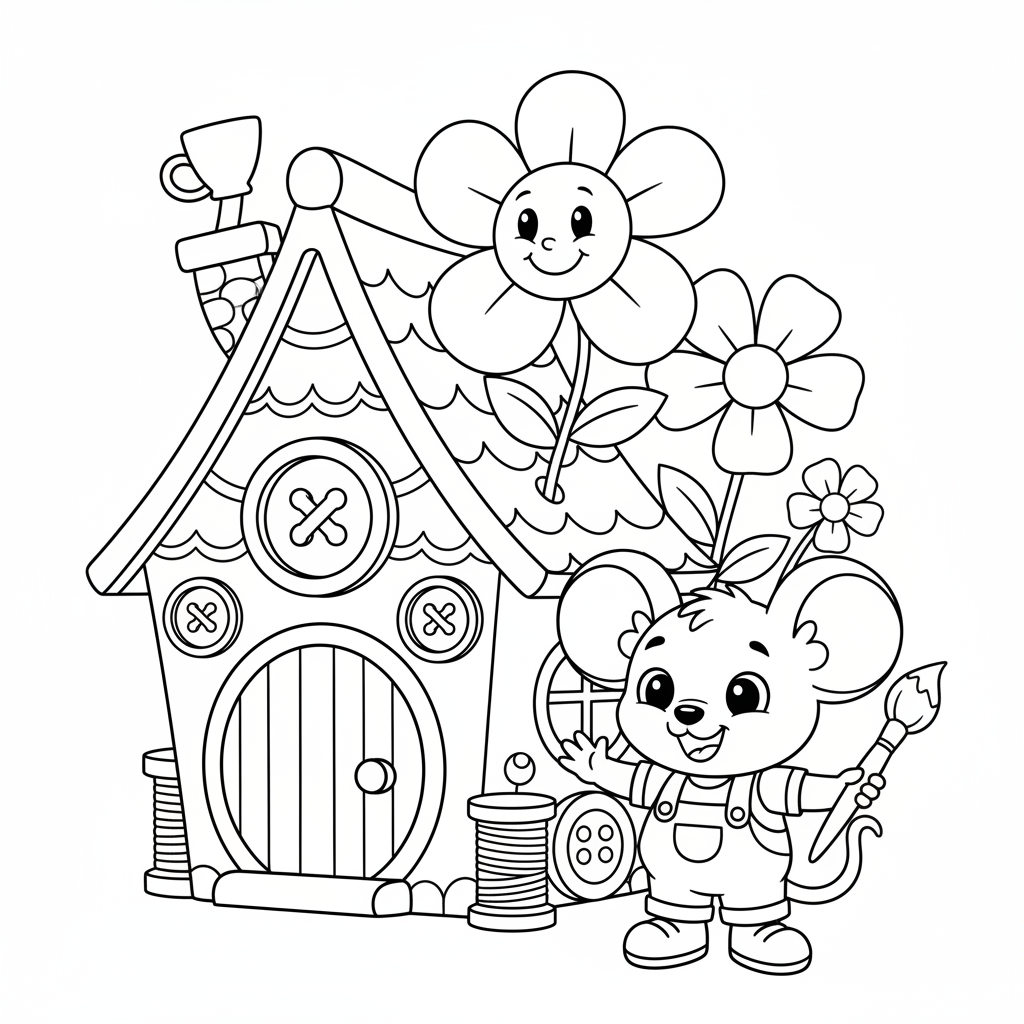 Coloriage maison de mickey coloriage 4