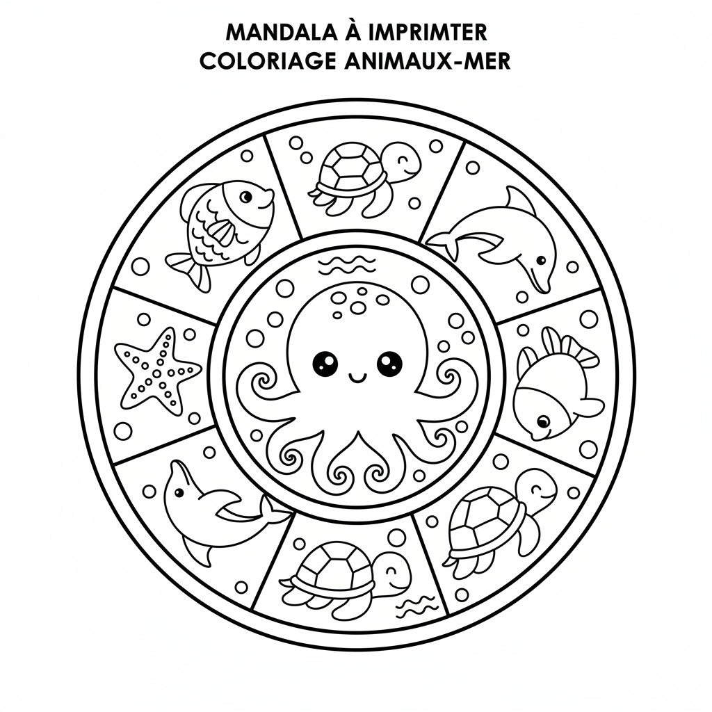 Coloriage Mandala A Imprimer Coloriage Animaux de la Mer