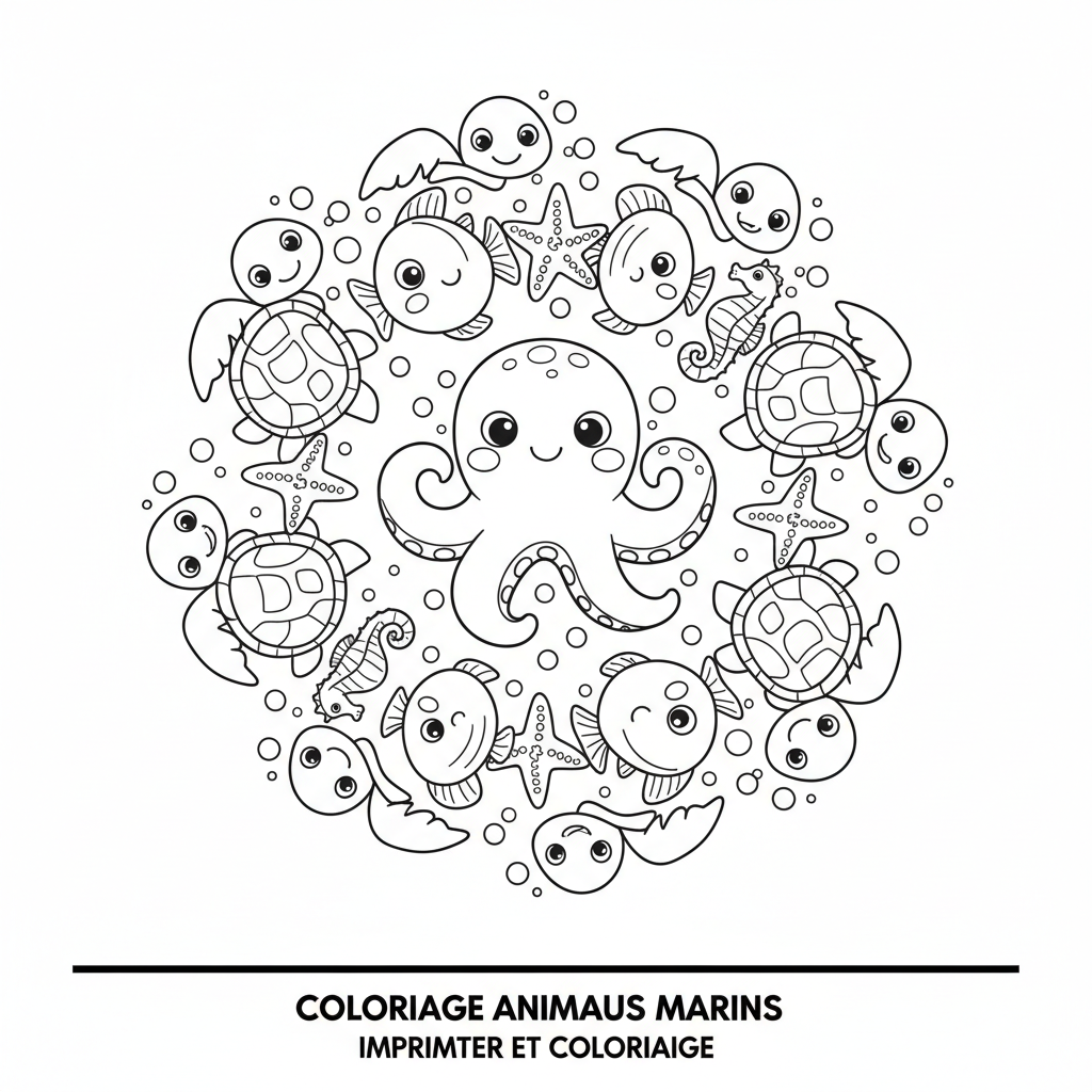 Coloriage mandala animaux imprimer coloriage 1