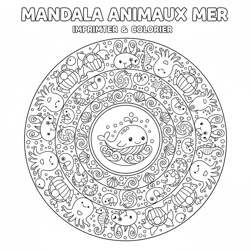 Coloriage mandala animaux imprimer coloriage 2