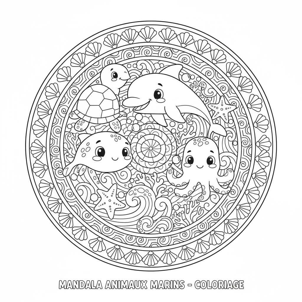 Coloriage mandala animaux imprimer coloriage 4