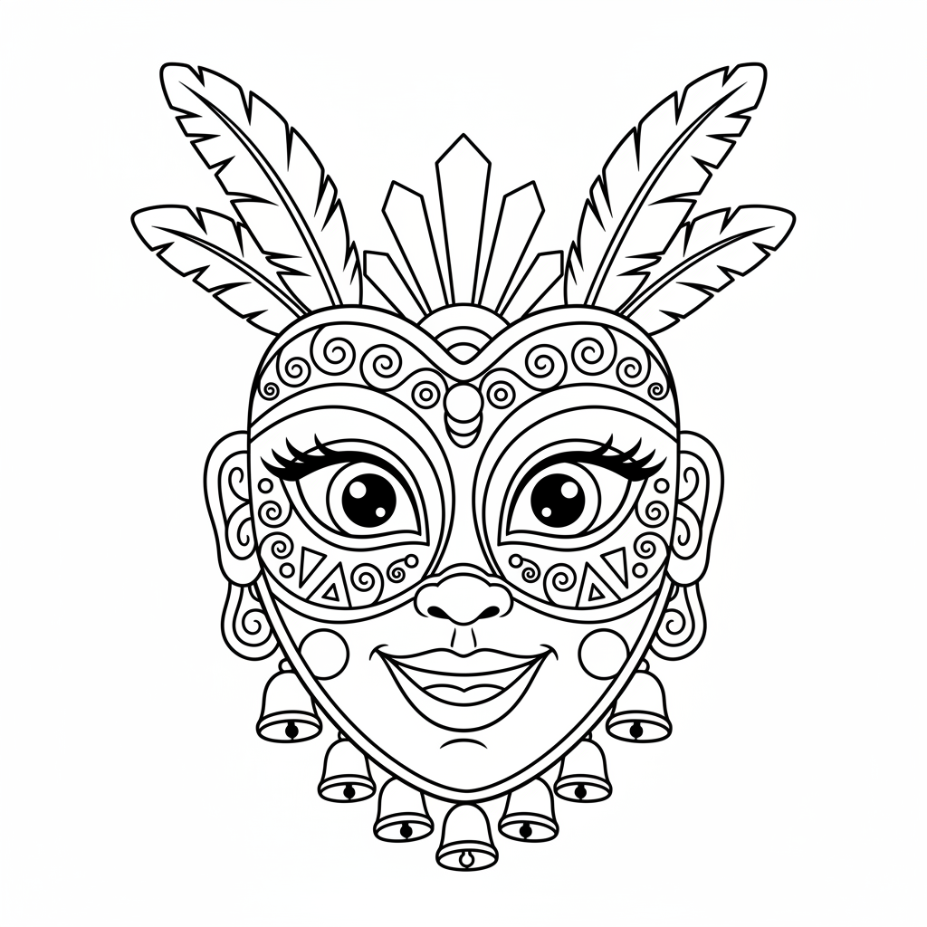 Coloriage masque africain coloriage 4