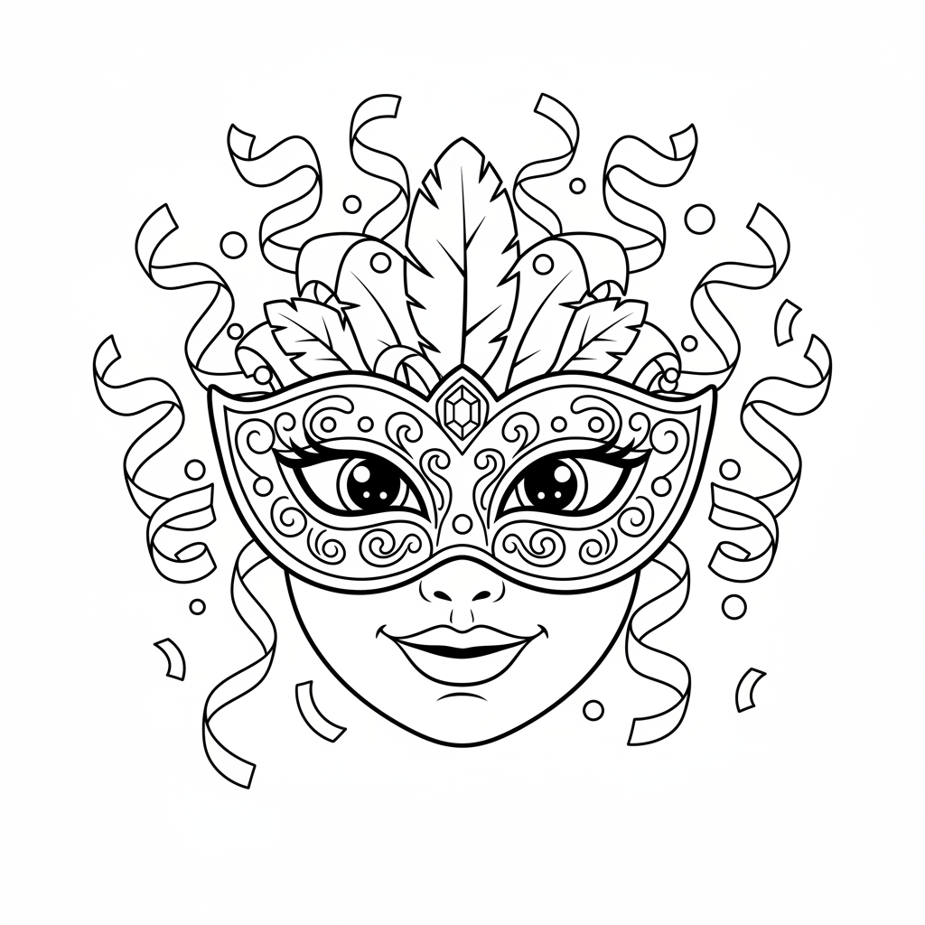 Coloriage masque carnaval coloriage 4