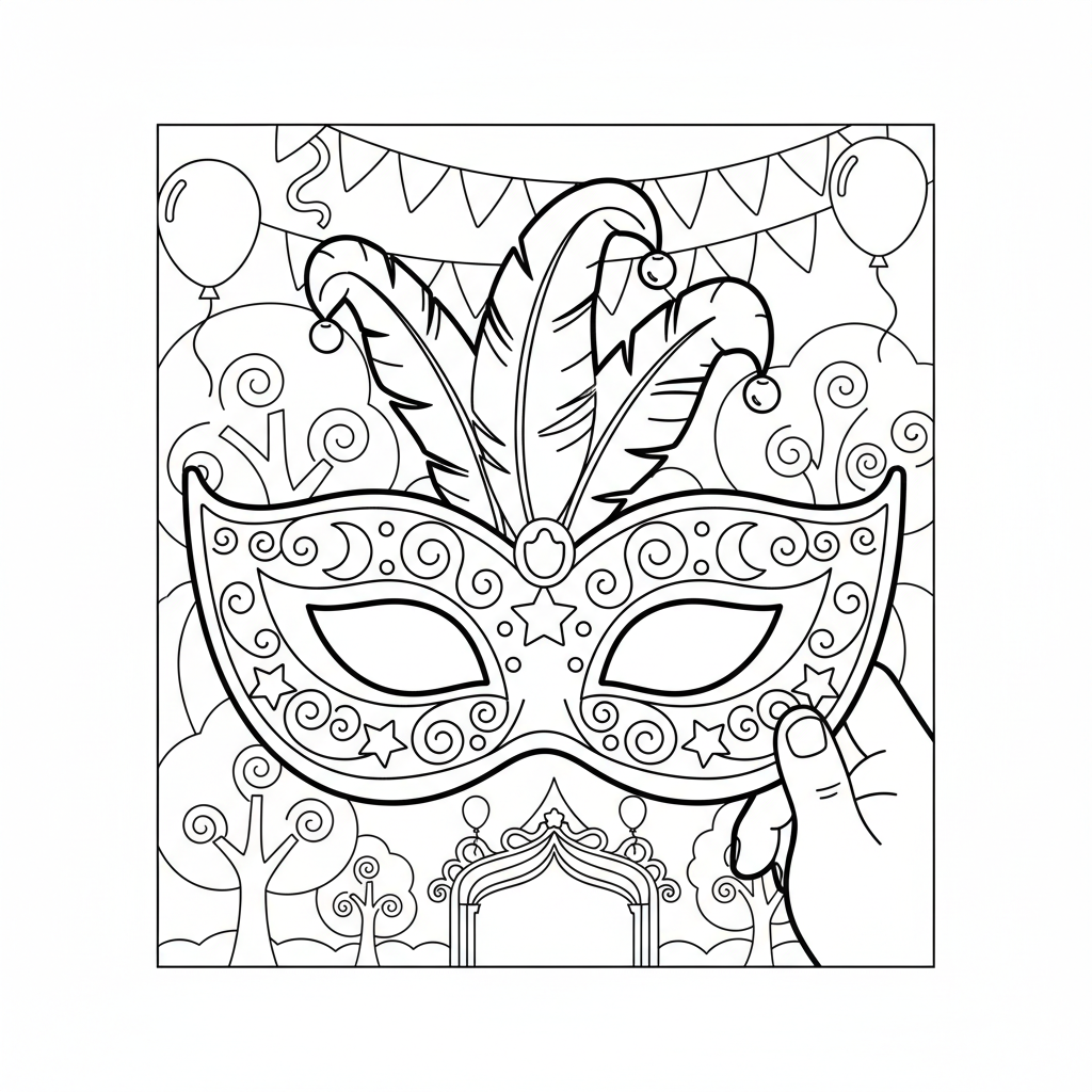 Coloriage masque coloriage 3