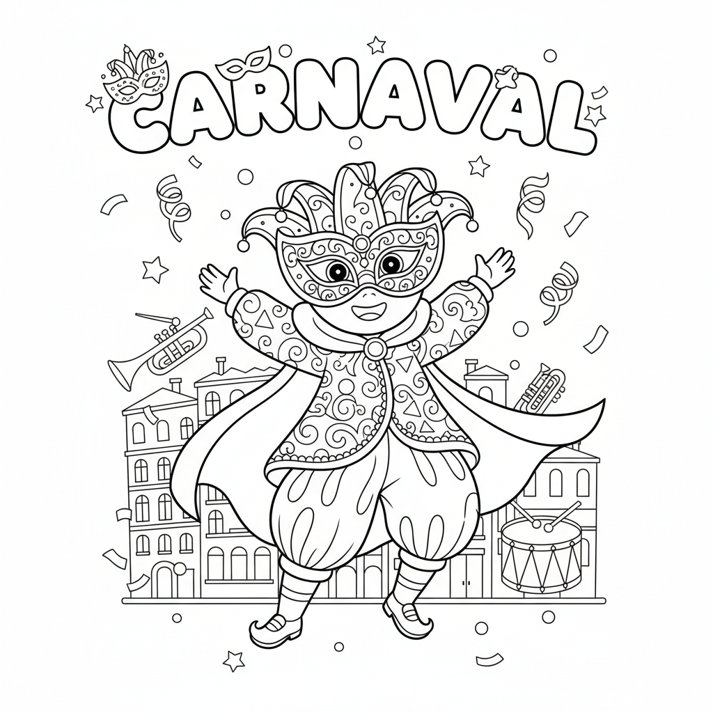 Coloriage masque coloriage carnaval 5
