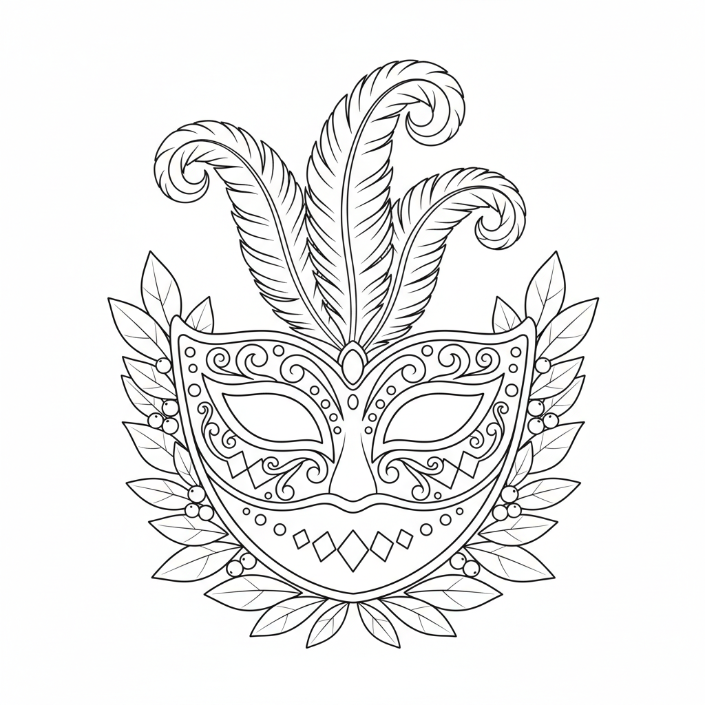 Coloriage masque coloriage imprimer 2