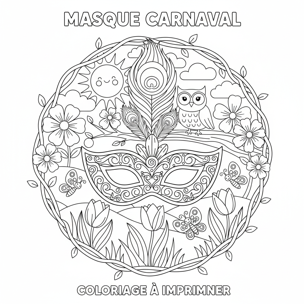 Coloriage masque coloriage imprimer 3
