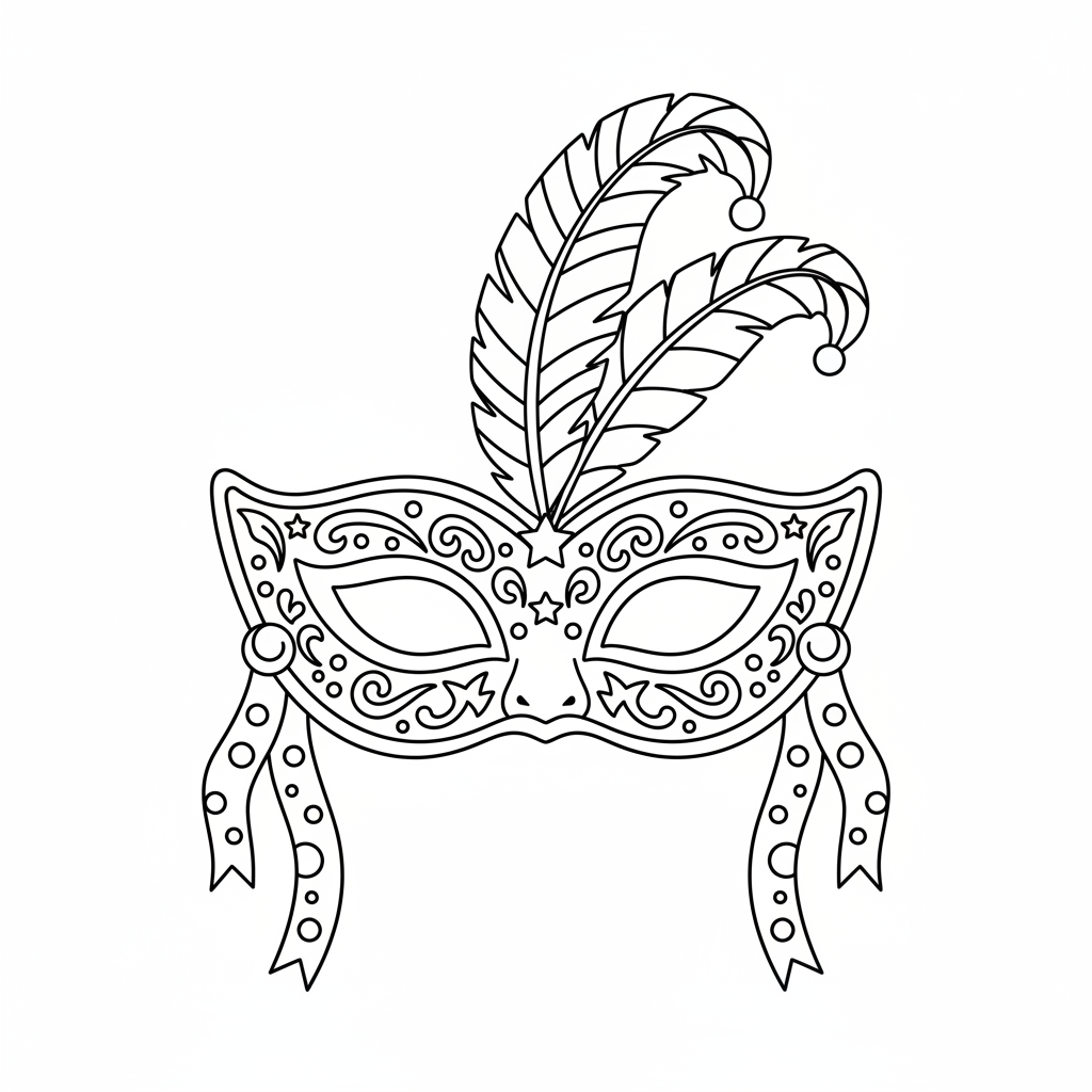 Coloriage masque pour carnaval coloriage 2