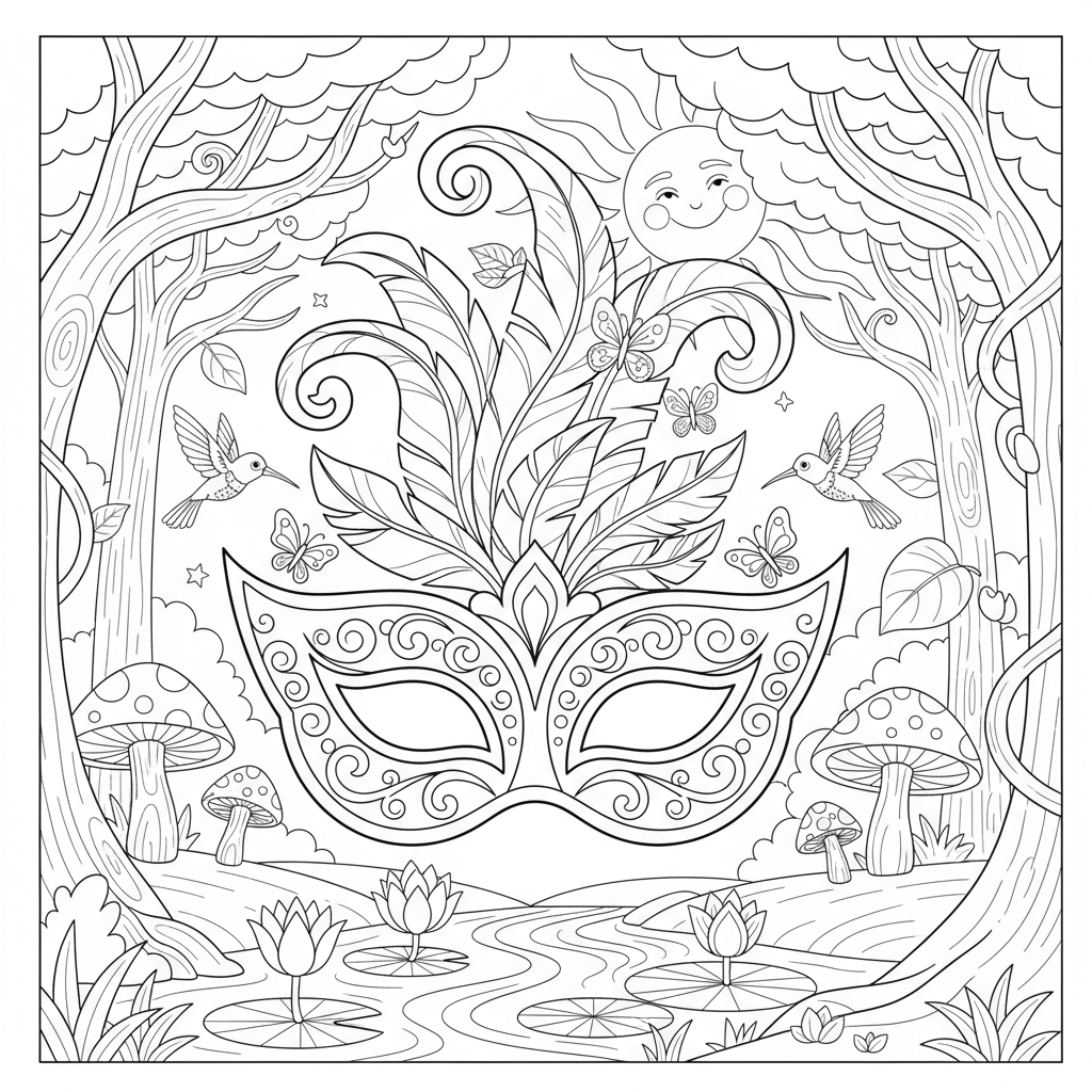 Coloriage masque pour carnaval coloriage 3