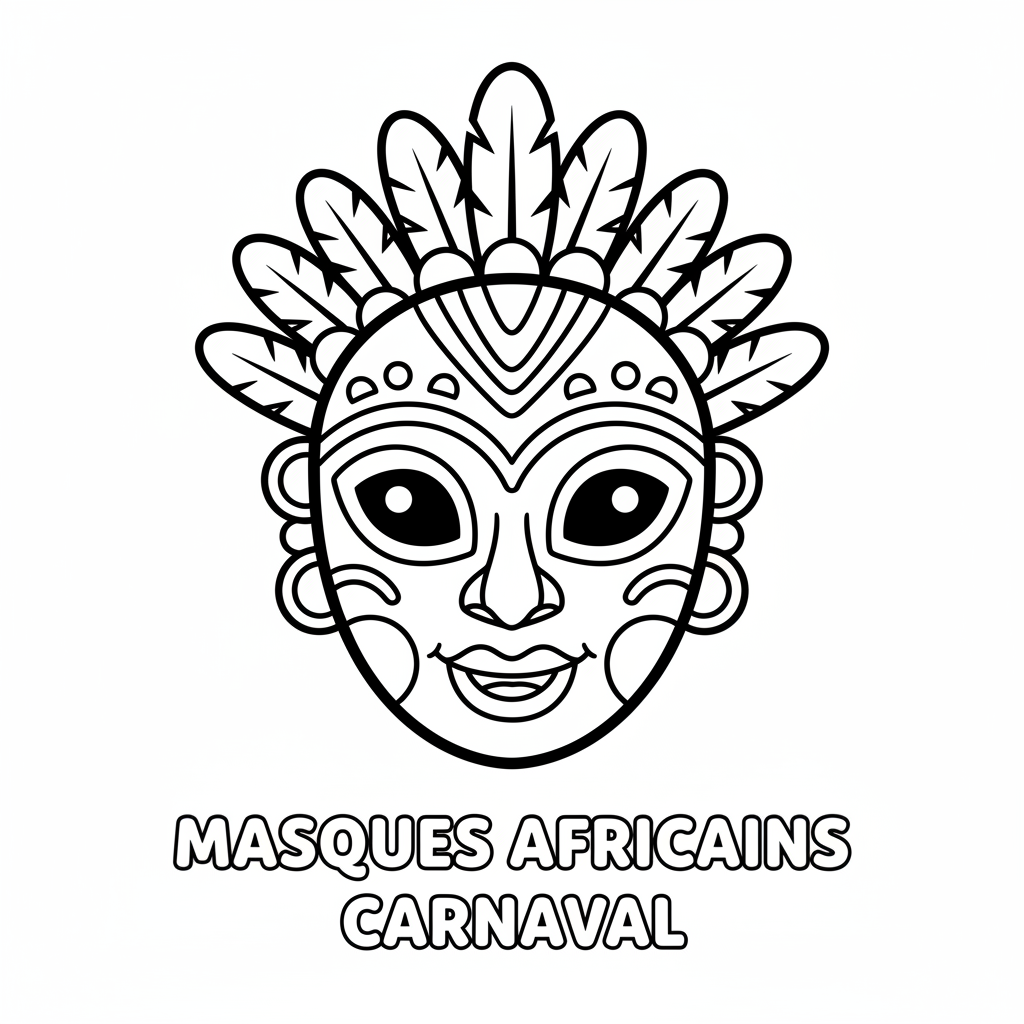 Coloriage masques africains coloriage 1