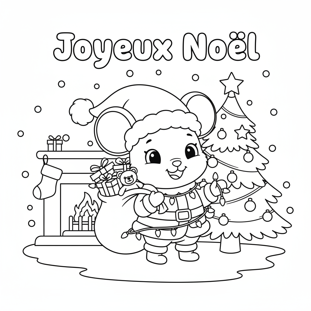 Coloriage mickey noel coloriage 2