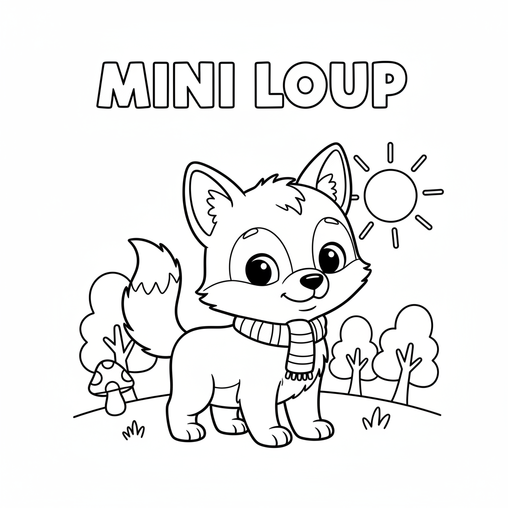 Coloriage mini loup coloriage