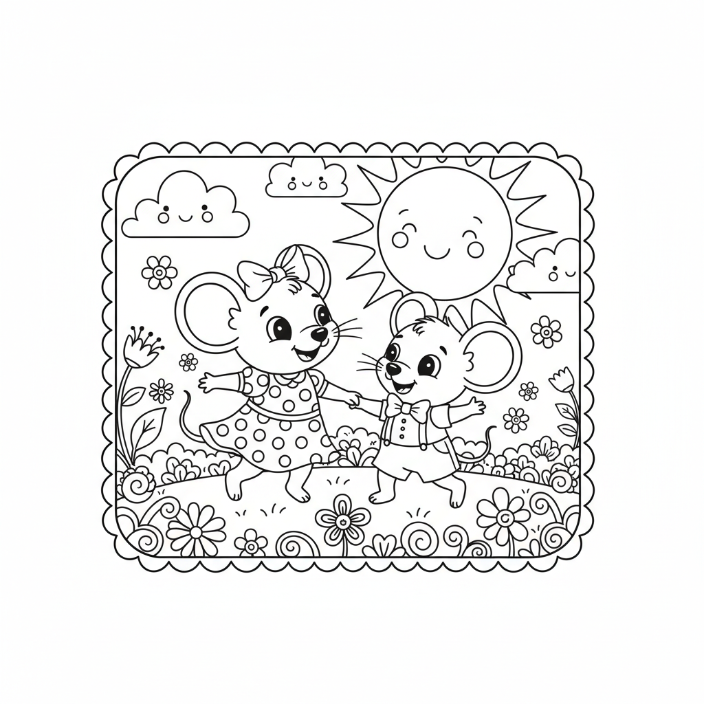 Coloriage minnie et mickey coloriage 2