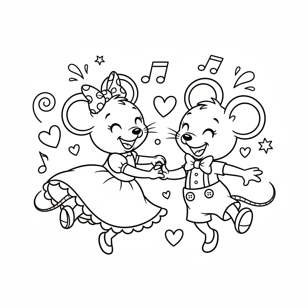 Coloriage minnie et mickey coloriage 5