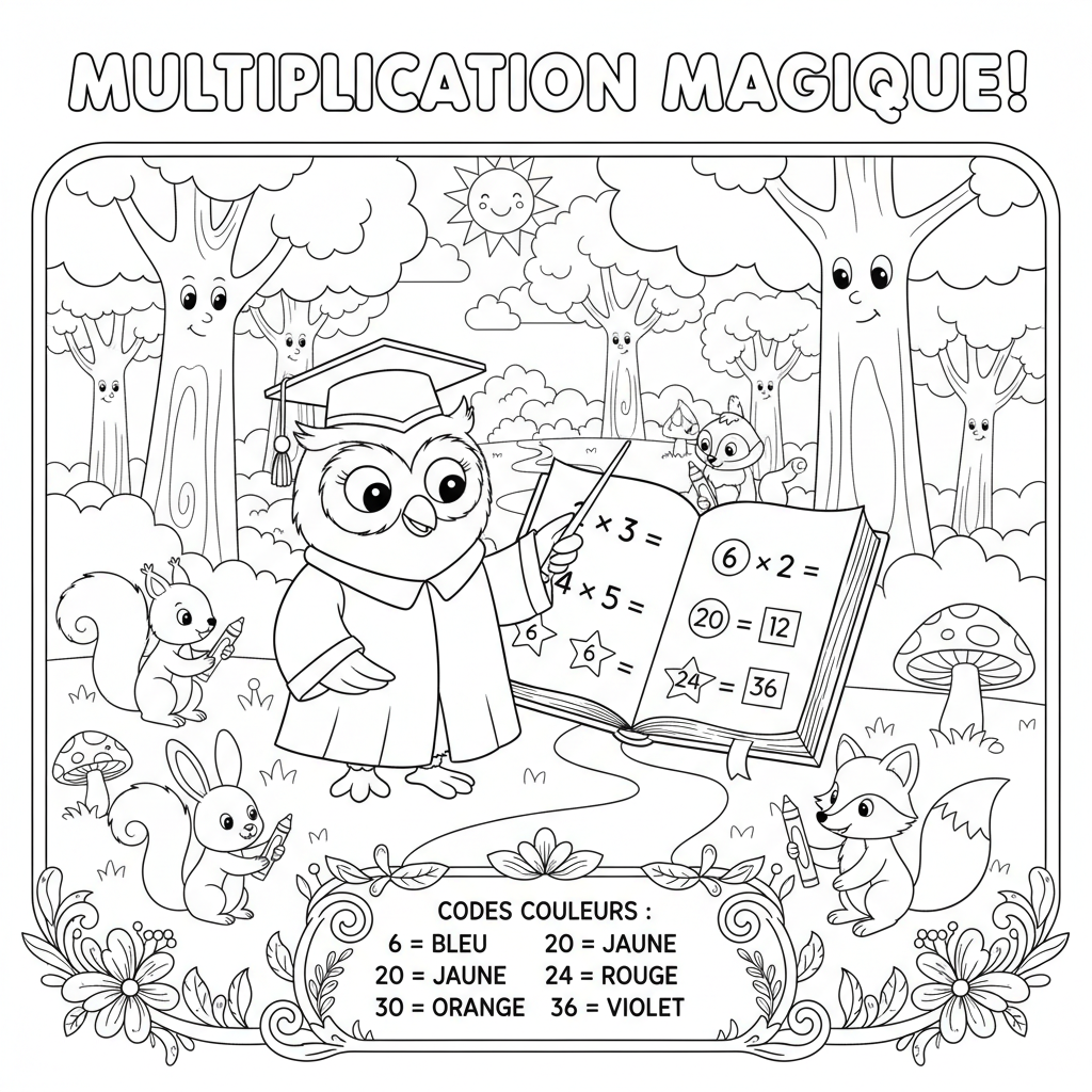 Coloriage multiplication coloriage 3