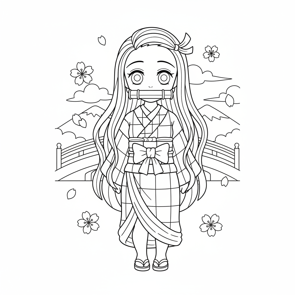 Coloriage nezuko coloriage 2